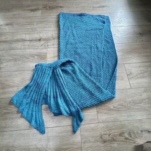 NWT Mermaid Tail Blanket‎ Turquoise Blue Crochet Mermaid Blanket LAGHCAT